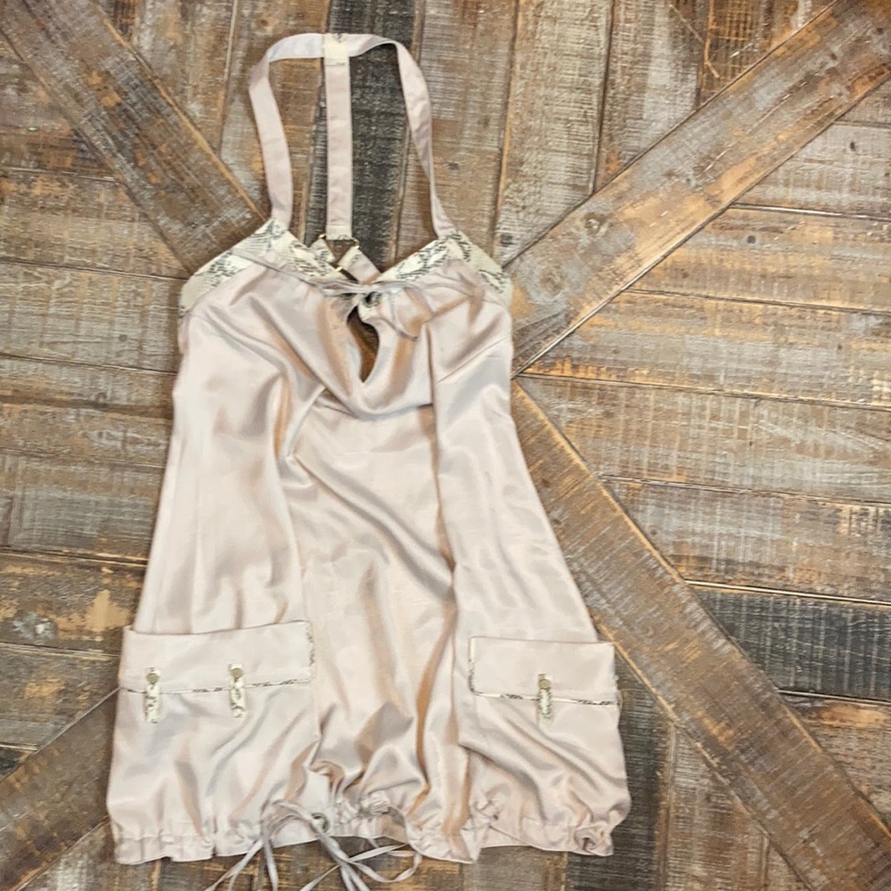 Zoomp parachute dress with snakeskin details.